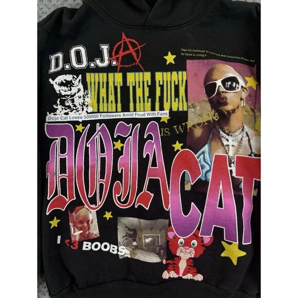 Doja Cat The Scarlet Tour Merch Double Sided Hoodie Sweatshirt Size Small - Picture 2 of 8